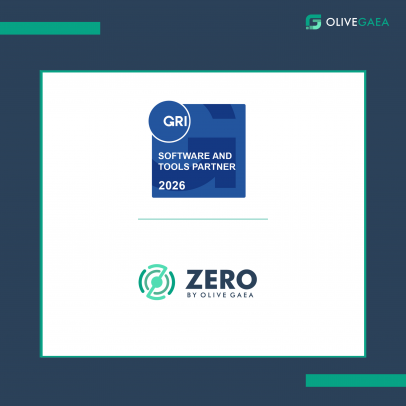 ZERO by Olive Gaea AI-powered ESG reporting platform dashboard — GRI-licensed sustainability software for UAE and GCC businesses