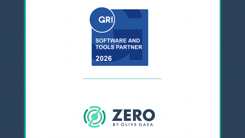 ZERO by Olive Gaea AI-powered ESG reporting platform dashboard — GRI-licensed sustainability software for UAE and GCC businesses